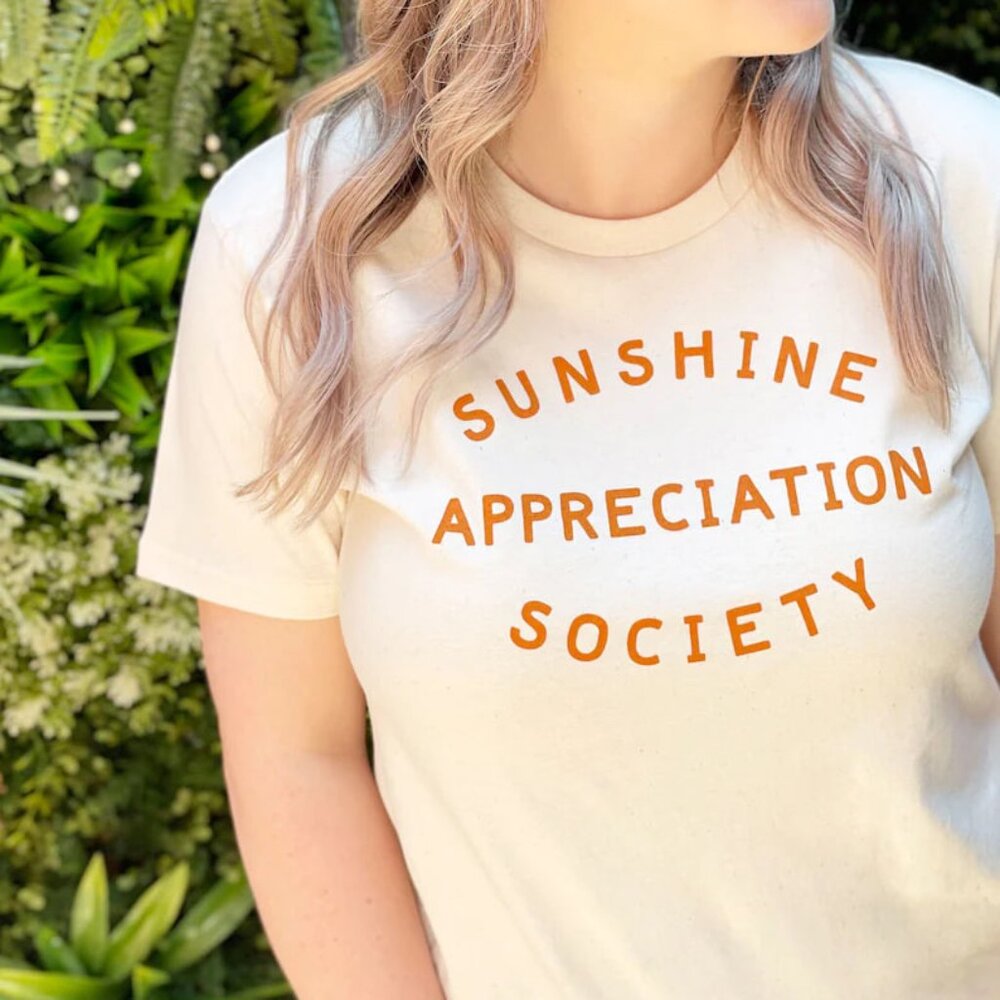 Sunshine Appreciation Society T-shirt, Unisex Slogan Tee, Graphic Tee
